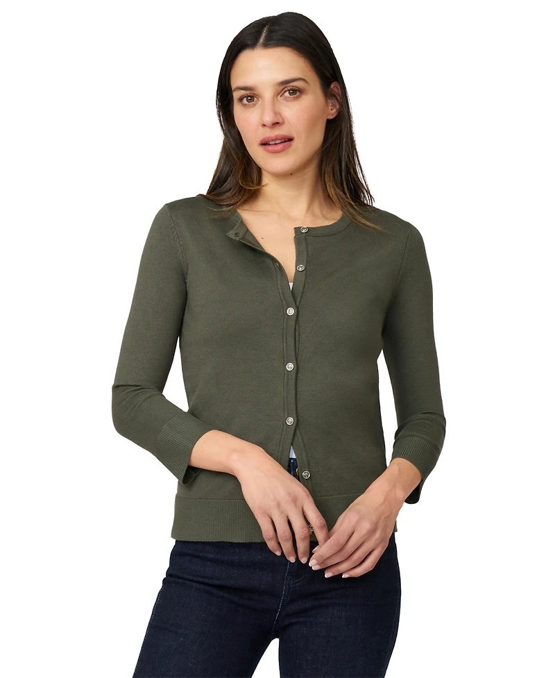 Melissa Paige Women's Crewneck Button-Front Cardigan