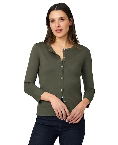 Melissa Paige Women's Crewneck Button-Front Cardigan