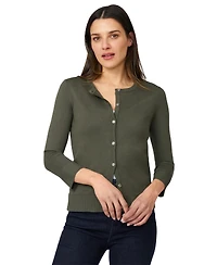Melissa Paige Women's Crewneck Button-Front Cardigan
