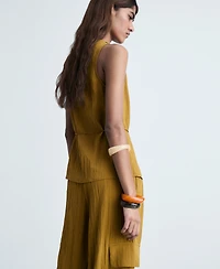 Mango Women's Textured Bow Top
