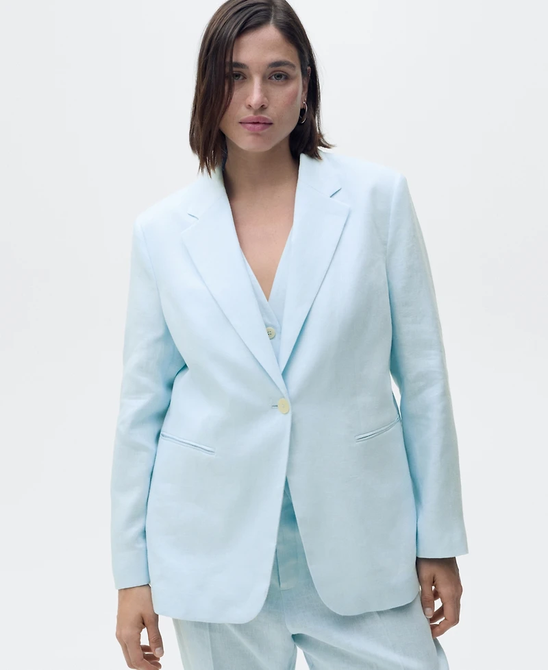 Mango Women's Linen Suit Jacket