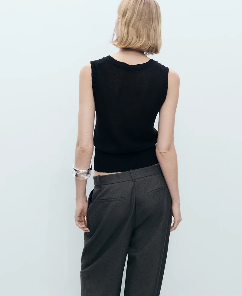 Mango Women's Low-Neck Knitted Top