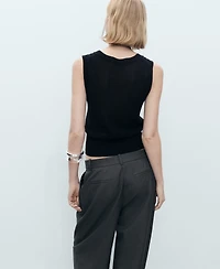 Mango Women's Low-Neck Knitted Top