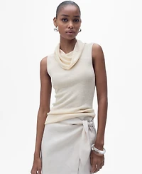 Mango Women's Draped Neck Knitted Top