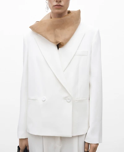 Mango Women's Oversized Double-Breasted Suit Jacket