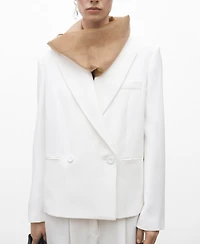 Mango Women's Oversized Double-Breasted Suit Jacket