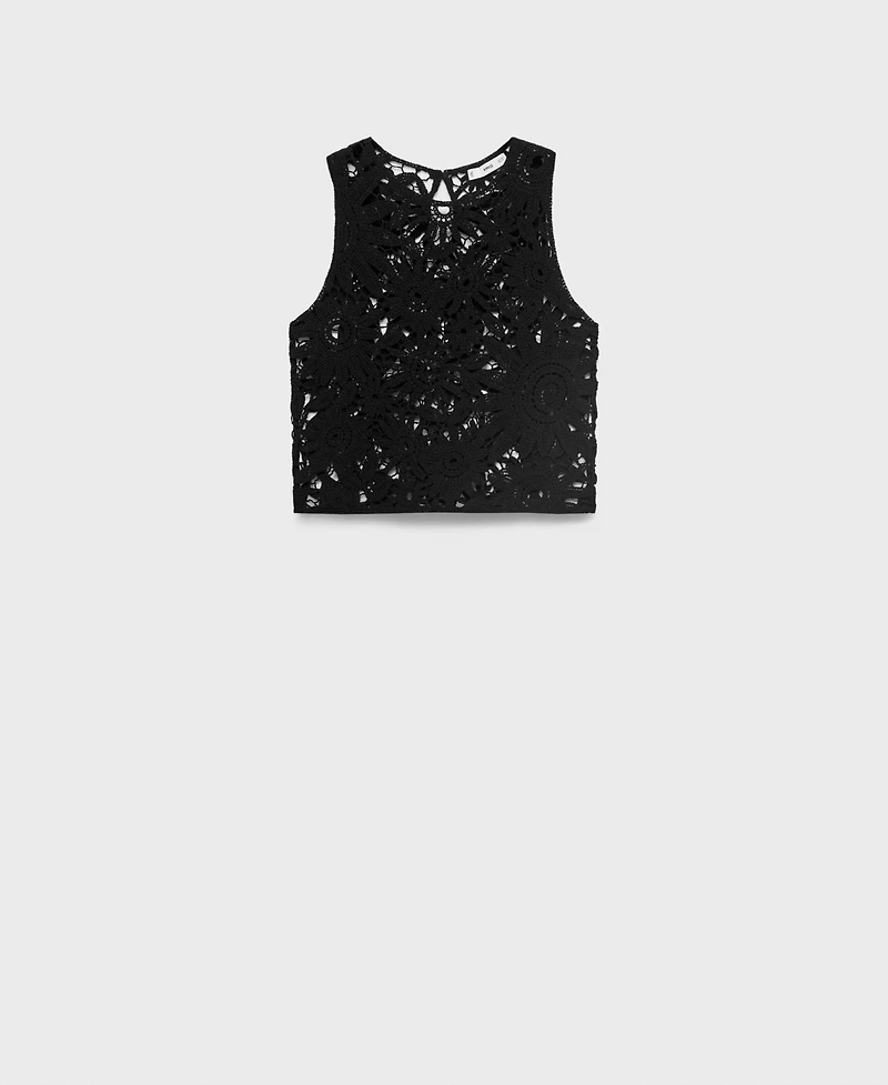 Mango Women's Crochet Knitted Top