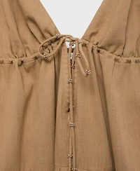 Mango Women's V-Neck Cotton Dress