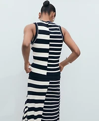 Mango Women's Striped Knit Top
