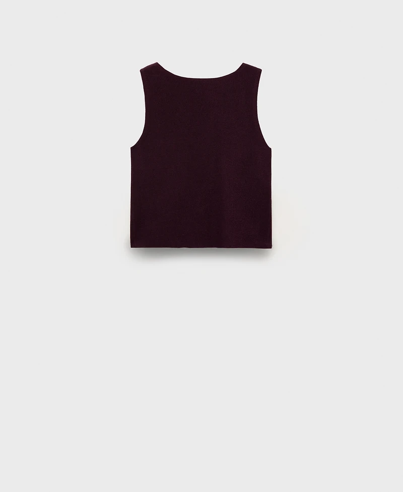 Mango Women's Fine Ribbed Knit Top