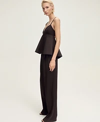Mango Women's Open Back V-Neck Top