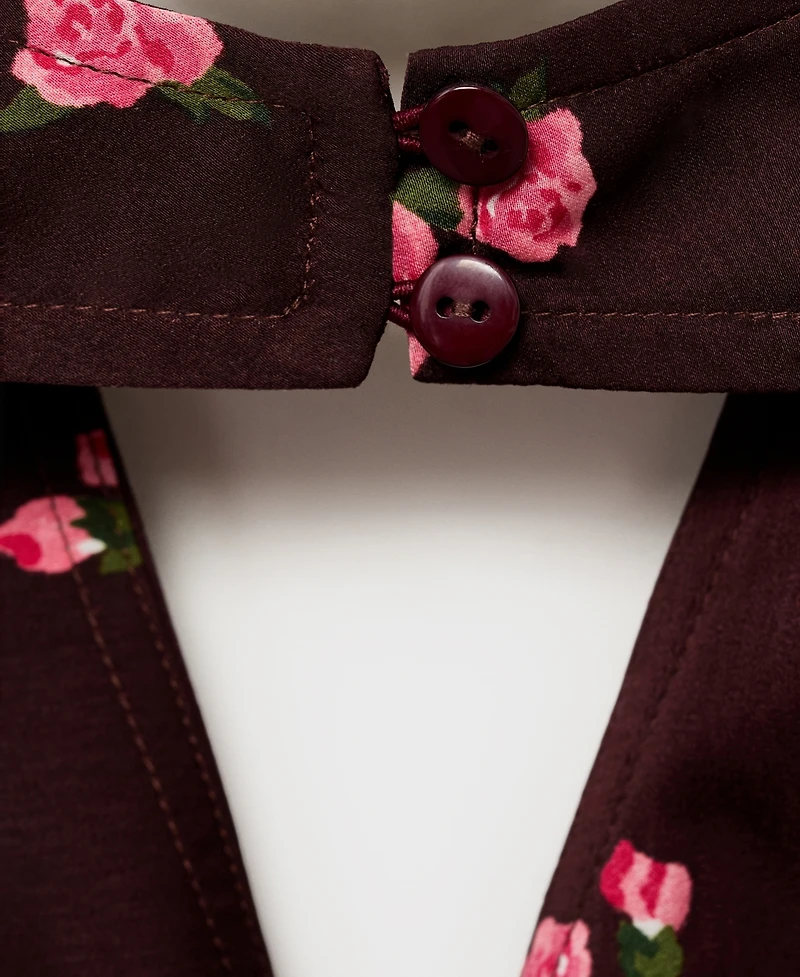 Mango Women's Draped Floral Top