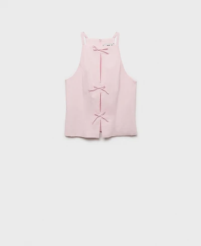 Mango Women's Bows Halter Top