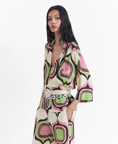 Mango Women's Geometric Print Blouse