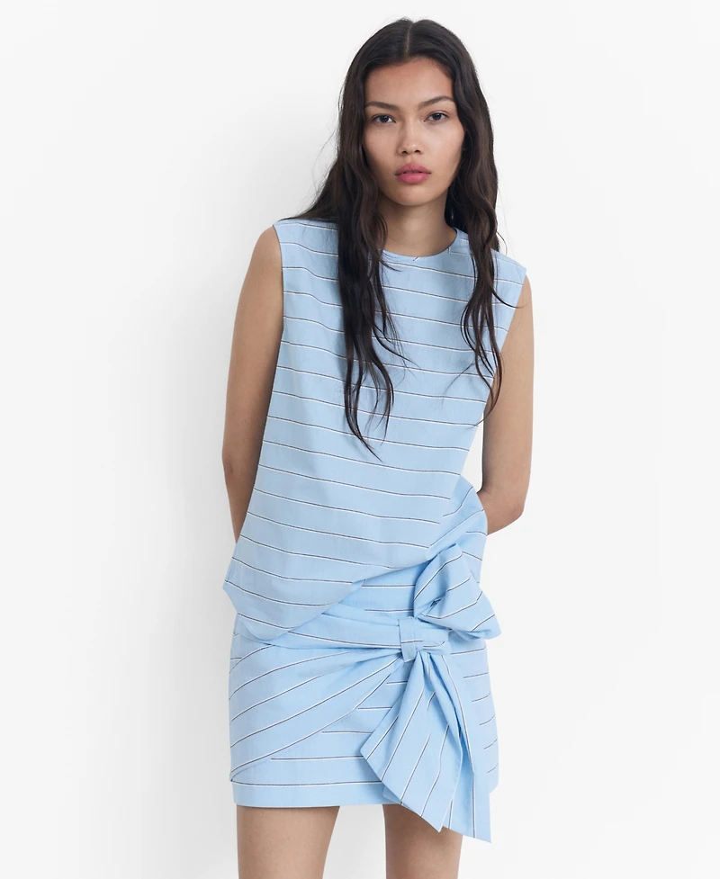 Mango Women's Striped Cotton Blouse