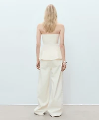 Mango Women's Strapless Knitted Top