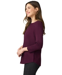 Melissa Paige Women's Boat-Neck Diamond-Knit Dolman-Sleeve Sweater
