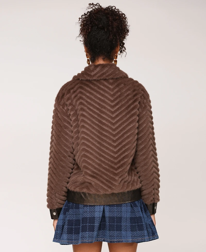 Avec Les Filles Women's Faux-Fur Bomber Jacket