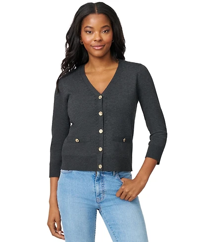 Melissa Paige Women's V-Neck 3/4-Sleeve Cardigan