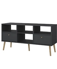 Tvilum 23.94" Wood 2 Drawer and 4 Shelf Tv Stand