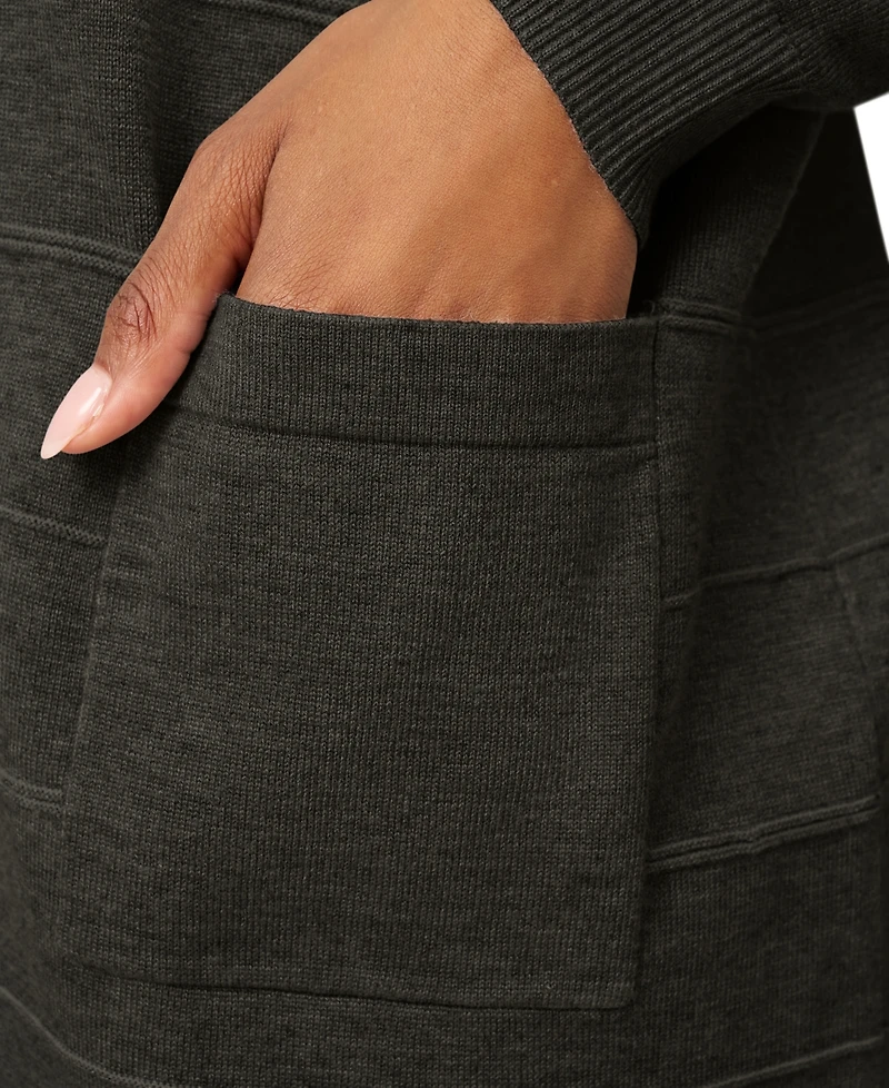 Melissa Paige Women's Ribbed Open-Front Long Cardigan