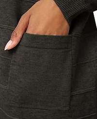 Melissa Paige Women's Ribbed Open-Front Long Cardigan