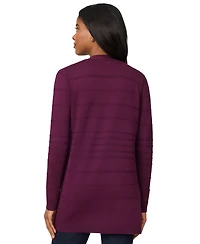 Melissa Paige Women's Ribbed Open-Front Long Cardigan