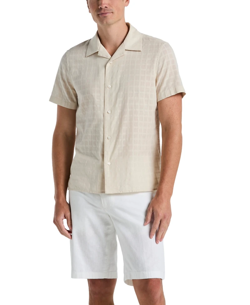 Perry Ellis Men's Dobby Plaid Shirt