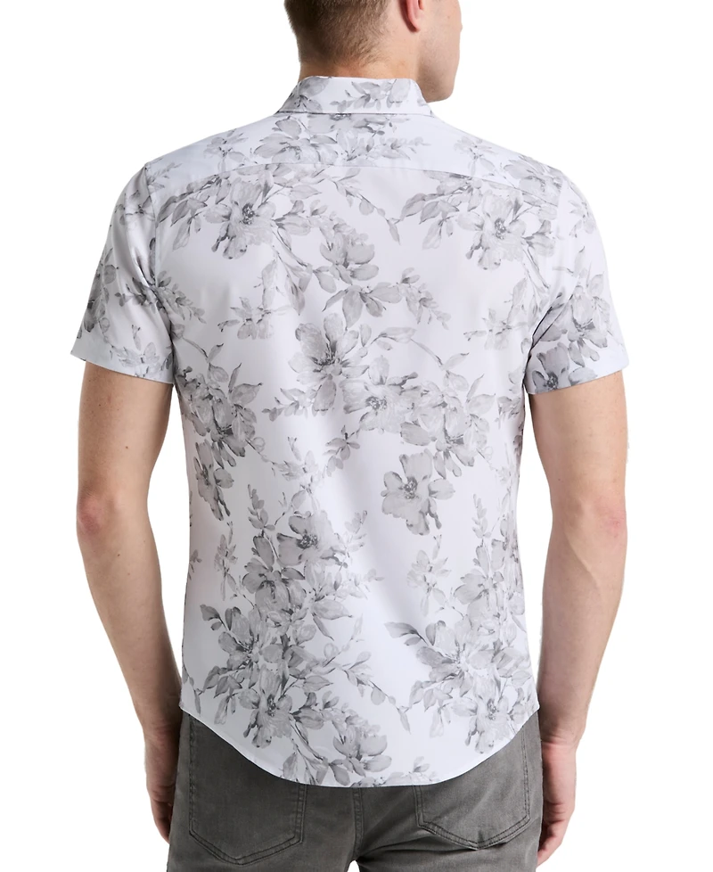 Perry Ellis Men's Slim-Fit Stretch Floral Button-Down Shirt