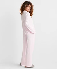 State of Day Women's 2-Pc. Packaged Ribbed Notched-Collar Pajamas Set Xs-3X, Created for Macy's