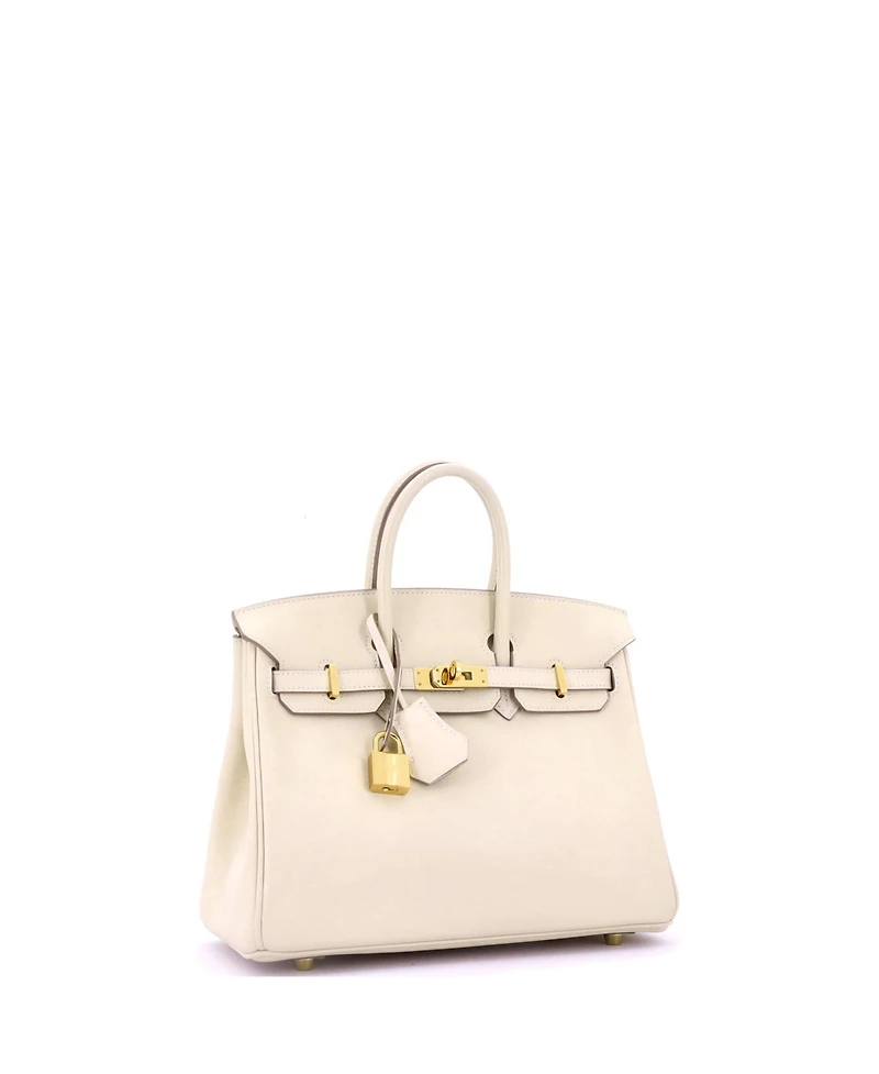 Pre-Owned Hermes Birkin 25 Handbag Light Swift with Gold Hardware