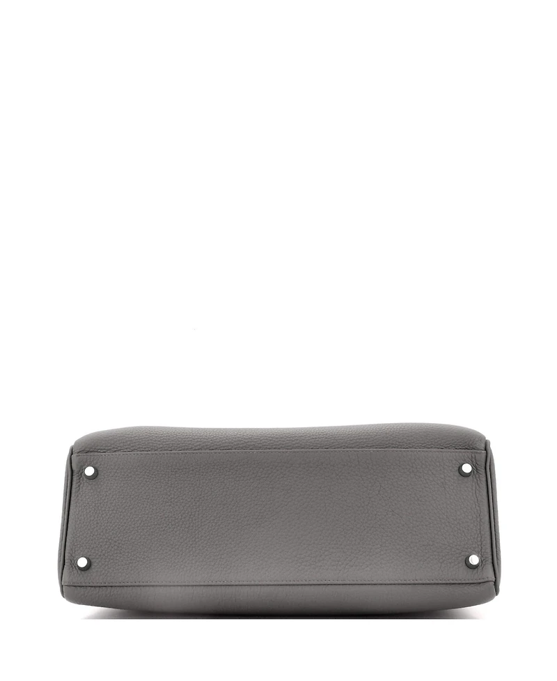 Pre-Owned Hermes Kelly 35 Handbag Grey Togo with Palladium Hardware