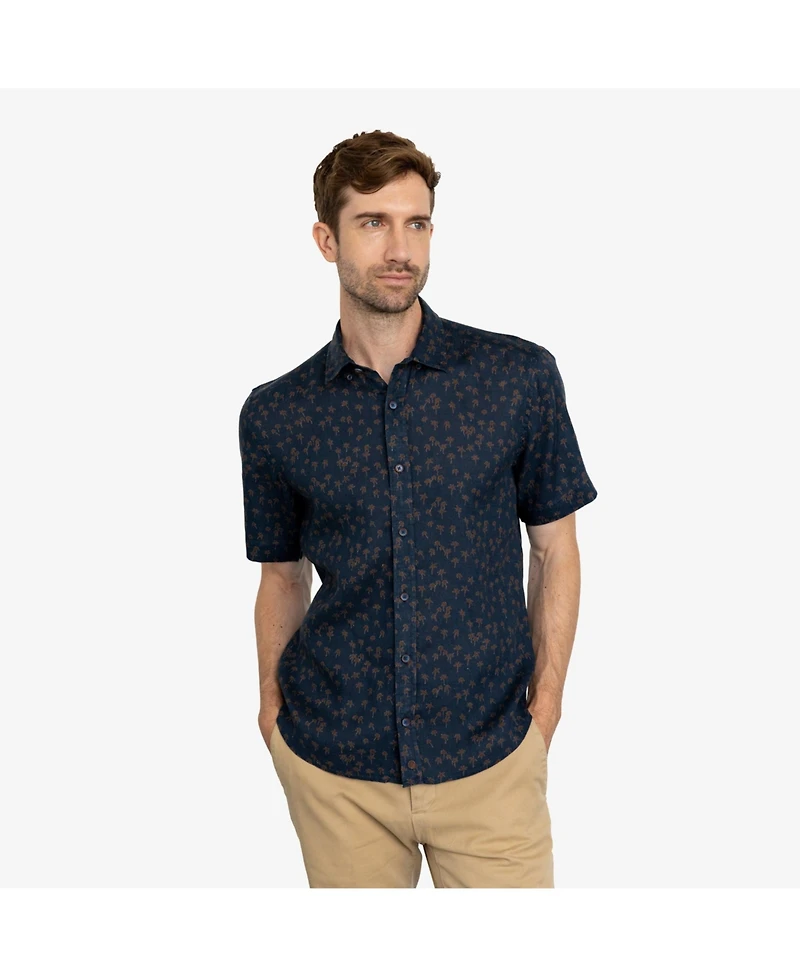 Vustra Men's West Coast Palms Printed Linen Shirt