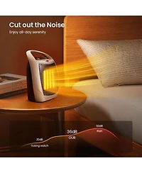 Zafro Portable Ceramic Space Heater, 750W/1500W Electric Heater with Thermostat, Overheat Protection, Quiet Fan for Home & Office