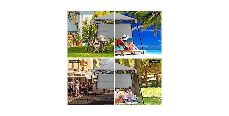 7 x 7 Feet Pop-up Canopy Tent with Carry Bag and 4 Stakes