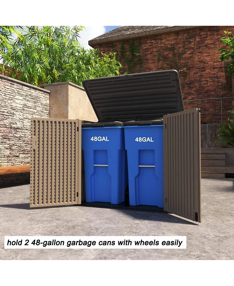 Mondawe 34.3"D x 53.2"W 47.1"H Resin Outdoor Storage Shed with Reinforced Floor