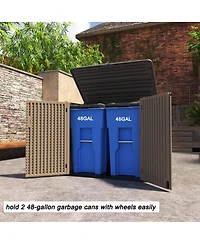Mondawe 34.3"D x 53.2"W 47.1"H Resin Outdoor Storage Shed with Reinforced Floor