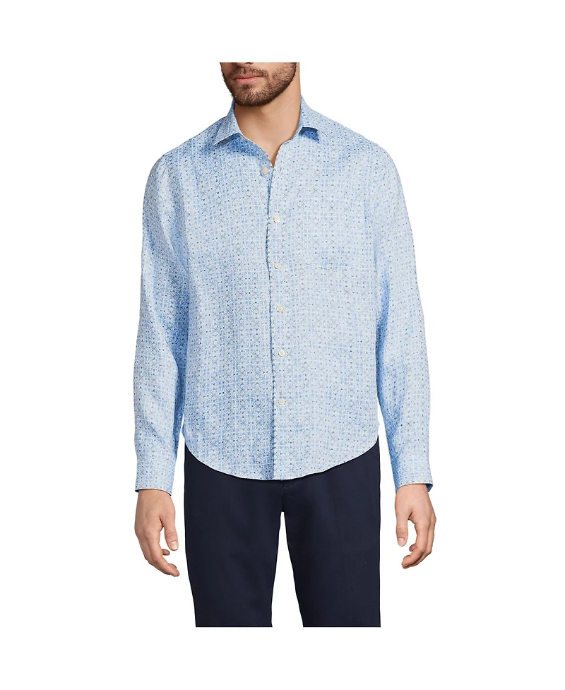 Lands' End Men's Long Sleeve Linen Shirt