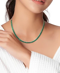 Lab-Created Gemstone 18" Collar Necklace in Sterling Silver