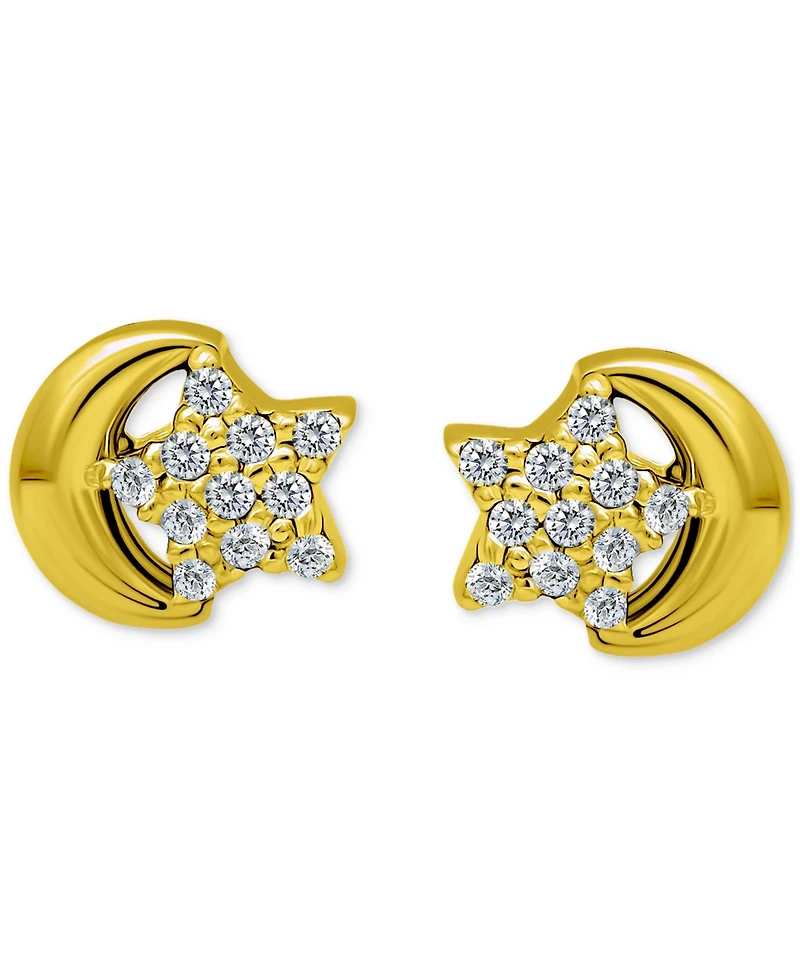 Giani Bernini Pave Star & Moon Stud Earrings, Exclusively at Macy's