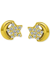 Giani Bernini Pave Star & Moon Stud Earrings, Exclusively at Macy's