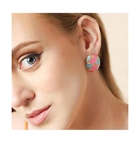Sohi Oval-Block Stud Earrings