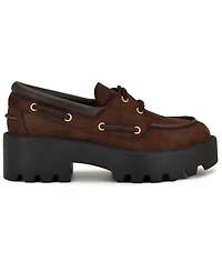 Nine West Women's Kerisa Lace-Up Chunky Lug Sole Loafers