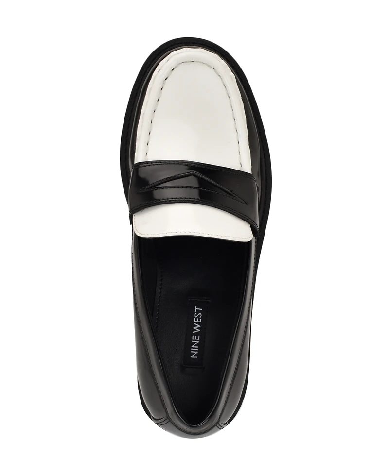 Nine West Women's Keram Chunky Lug Sole Penny Loafers