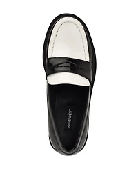Nine West Women's Keram Chunky Lug Sole Penny Loafers