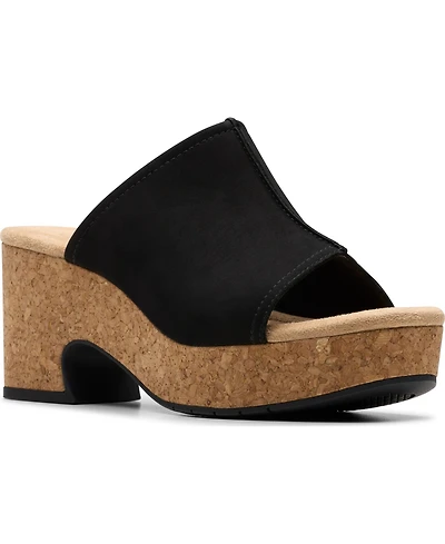 Clarks Women's Nerisa Vine Round Toe Wedge Sandals