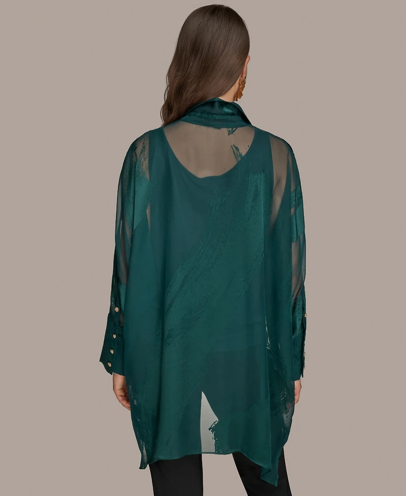 Donna Karan New York Women's Long-Sleeve Burnout Tunic
