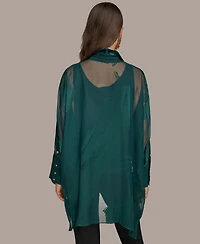 Donna Karan New York Women's Long-Sleeve Burnout Tunic