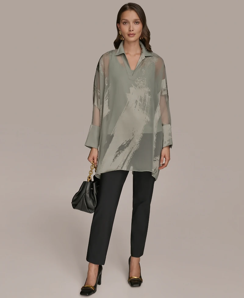 Donna Karan New York Women's Long-Sleeve Burnout Tunic