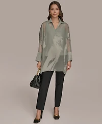 Donna Karan New York Women's Long-Sleeve Burnout Tunic